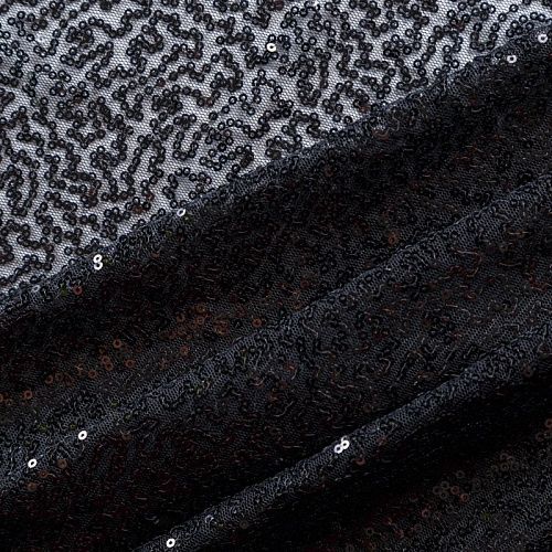 Пайетки на сетке 055-09151 черный однотонный