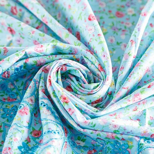 Шитье 067-07609 светло-голубой принтованный