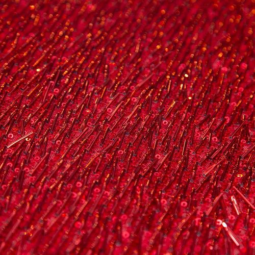 Сетка с пайетками и стеклярусом 050-19860 красный