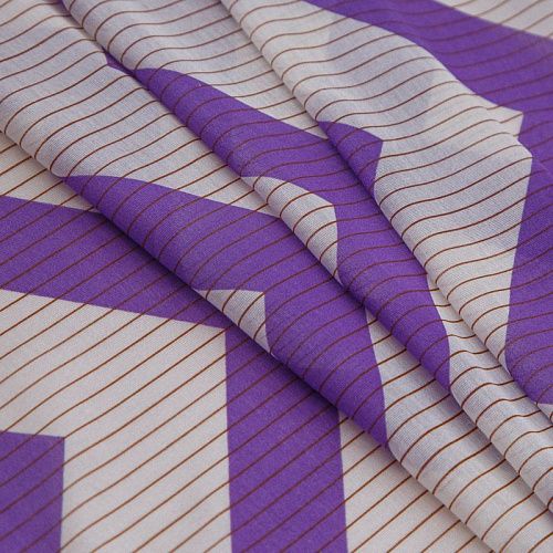 Шелк-батист 003-16476 бело-фиолетовый принтованный