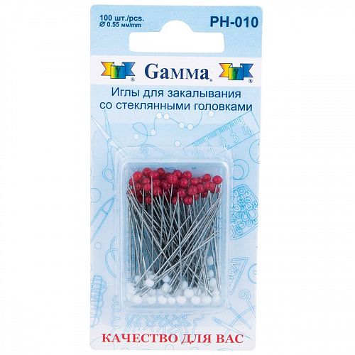 Иглы Gamma для закалывания со стеклянными головками 36 мм 100 штPH-010 