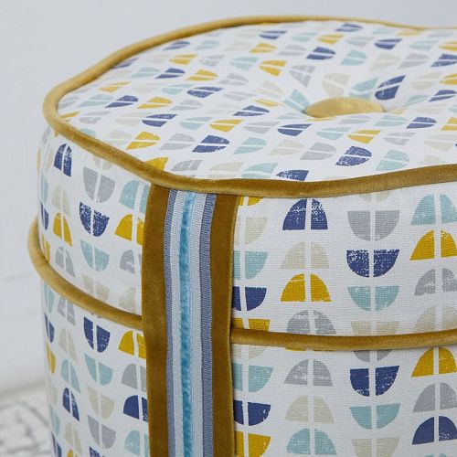 Пуф круглый D 30 см H 35 см горчичный 521267 