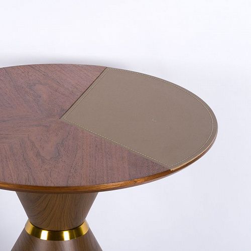 Столик журнальный d-50 см V13 металл/МДФ/экокожа