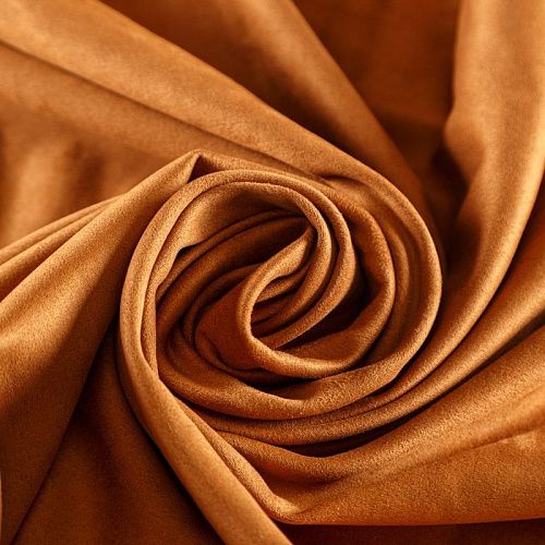 Замша искусственная 018-06135 рыжевато-коричневый однотонный