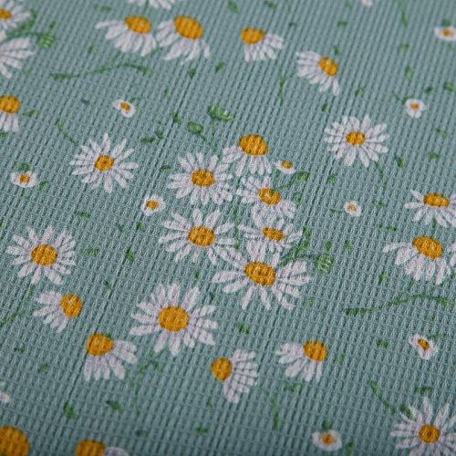 Полотно вафельное 007-15304 шалфейный принтованный