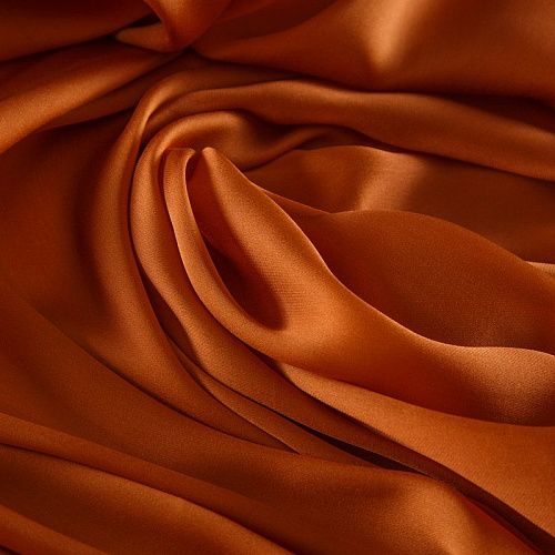 Шифон шелковый 068-17146 жженый апельсин