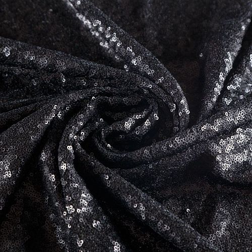 Пайетки на сетке 055-05773 черный однотонный