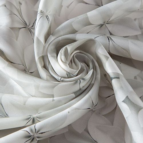 Шелк натуральный 064-20210 серый принтованный