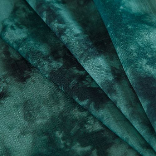 Лен искусственный 035-17439 зеленый принтованный