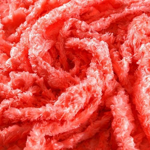 Мех искусственный 037-10153 коралловый однотонный