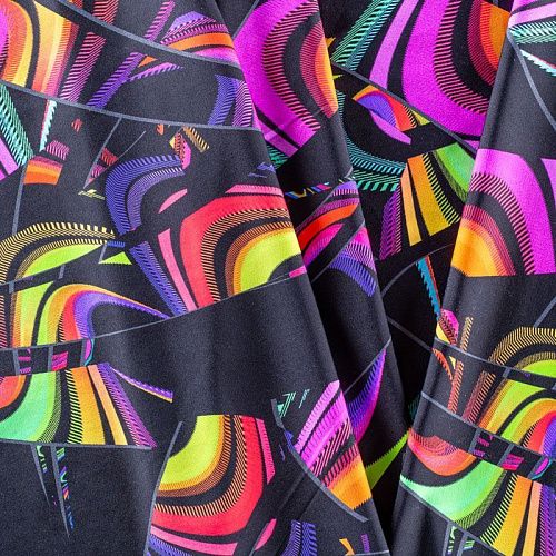 Лайкра 005-01235 черный принтованный