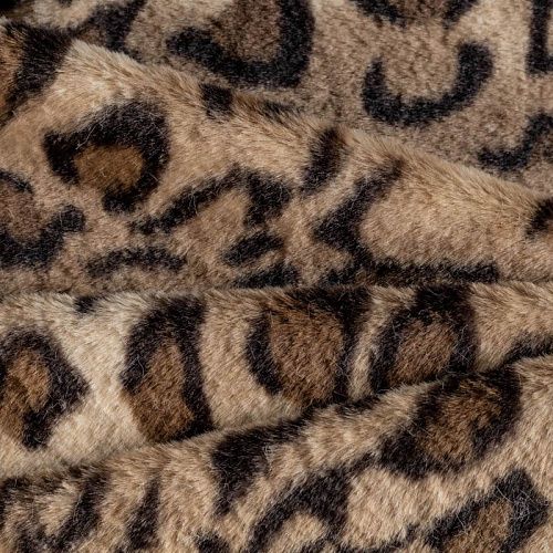 Мех искусственный К26-514 бежевый принтованный