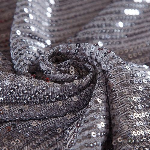 Пайетки на сетке 055-17902 серый