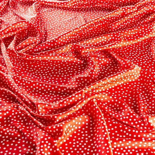 Шелк синтетический 065-01313 красный принтованный