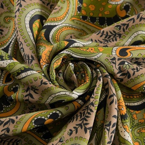 Креп 026-12204 лаймовый принтованный