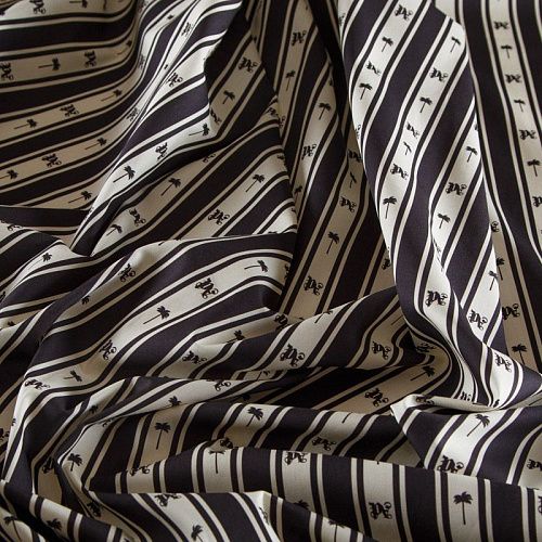 Хлопок 063-16645 черно-молочный полоска