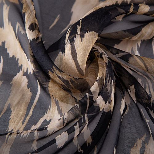 Шифон шелковый Blumarine 068-20073 черный принтованный