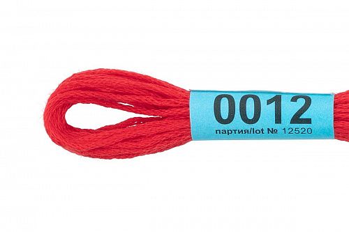 Нитки для вышивания Gamma мулине 8 м 0012 алый