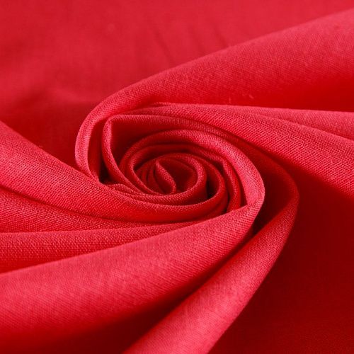 Лен-вискоза 035-15719 красный однотонный
