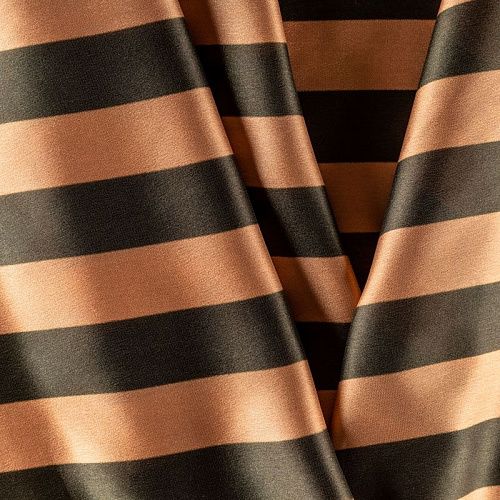 Крепдешин натуральный К32-253 терракотово-болотный принтованный