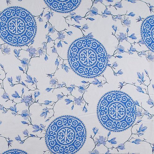 Шифон 068-17386 белый принтованный