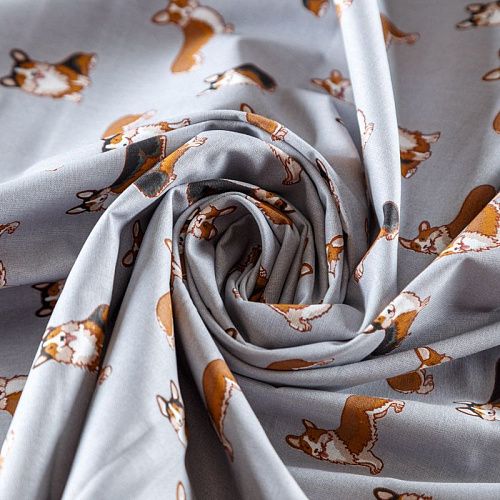 Перкаль 007-09343 светло-серый принтованный