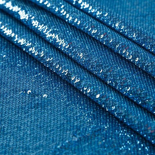 Пайетки на сетке 055-16397 лазурно-голубой