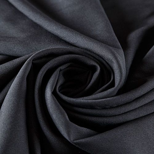 Крепдешин синтетический 029-07347 черный однотонный