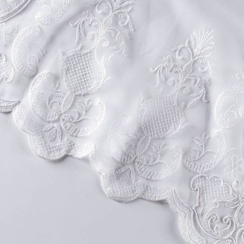 Тюль сетка с вышивкой 529-01-213 молочный