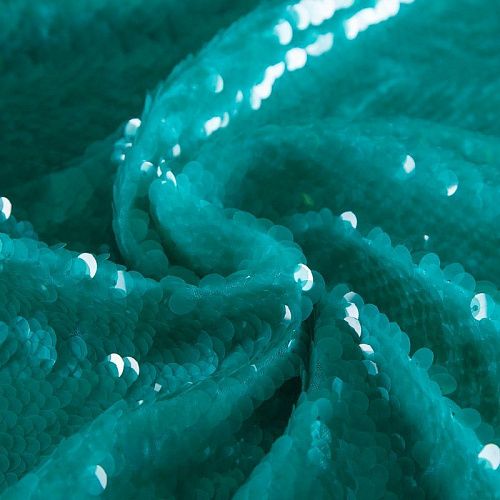 Пайетки на сетке 055-16773 морской зеленый