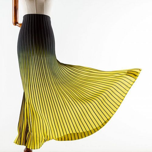 Гофре из крепа купон 60/180х110 см 043-02486 черно-желтый градиент