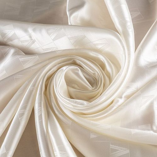 Ткань подкладочная К18-507 белый жаккардовый