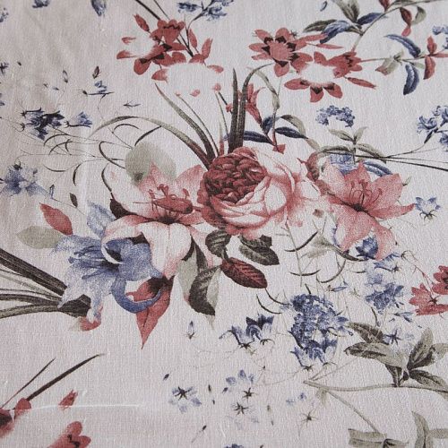 Лен натуральный 035-16632 молочный принтованный