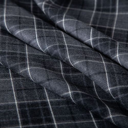 Шерсть костюмная 025-20003 серый клетка