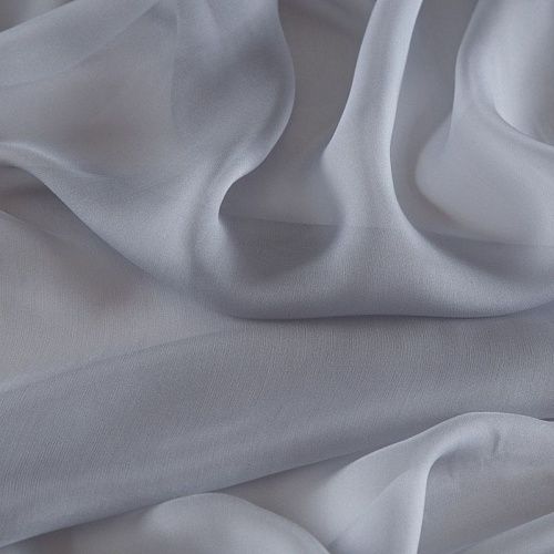 Шифон шелковый 068-16817 светло-серый однотонный