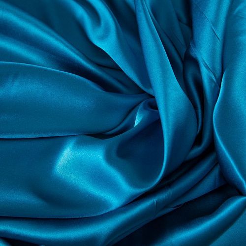 Шелк натуральный стрейч 064-20179 голубовато-бирюзовый