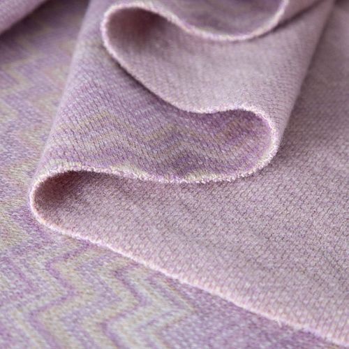 Трикотаж шерстяной вязаный Missoni 056-19777 молочно-сиреневый