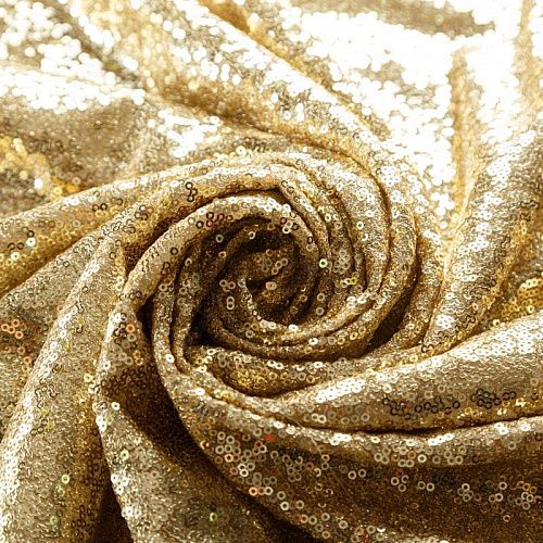 Пайетки на трикотаже 055-09134 золотистый однотонный