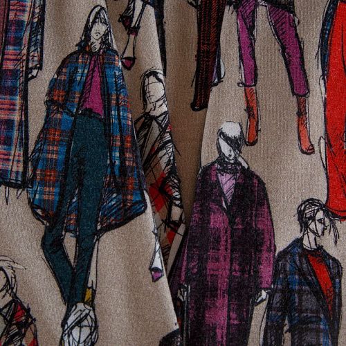 Трикотаж 056-14805 песочно-бежевый принтованный