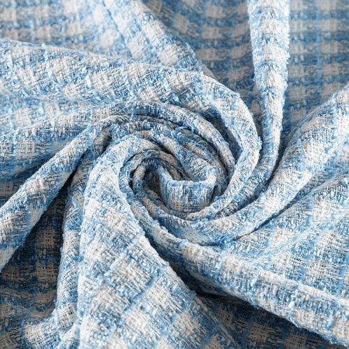 Твид шанель 052-05376 молочно-голубой