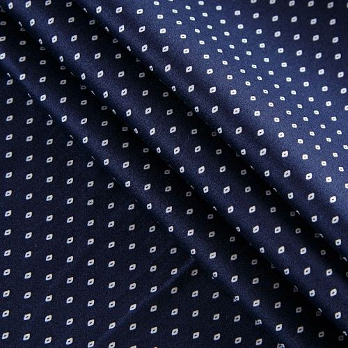 Сатин-коттон 063-12466 темно-синий принтованный