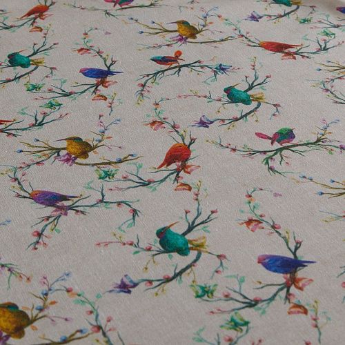 Ткань портьерная H-280 см 19-02-15860 экрю принтованный