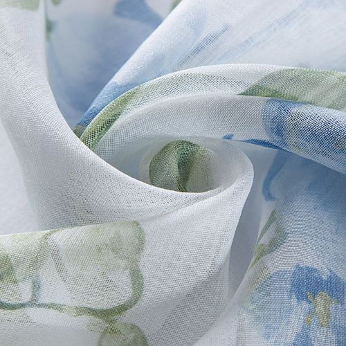 Тюль лен h-280 см 05-01-10476 белый принтованный