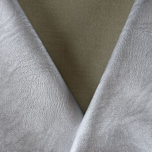 Экокожа на хлопке 070-11789 серебристый однотонный