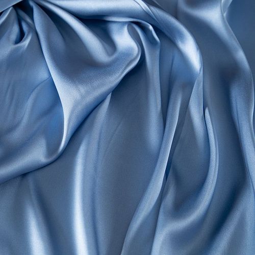 Шелк натуральный стрейч 064-20177 голубой