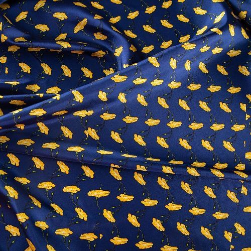 Твил-шелк натуральный купон (крой) 064-19919 синий принтованный