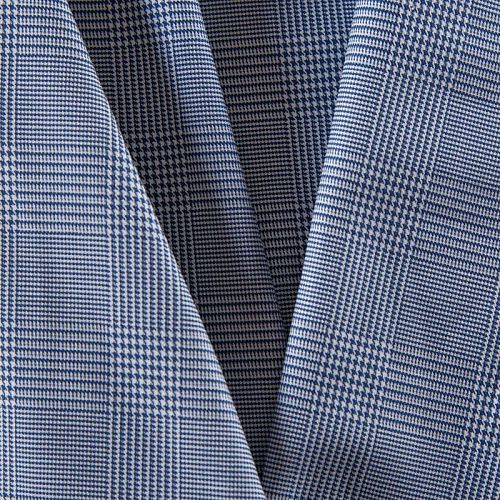 Хлопок плательно-рубашечный 049-12529 бело-голубой гленчек