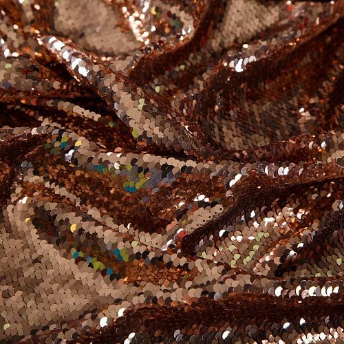 Пайетки на сетке 055-16860 золотисто-медный